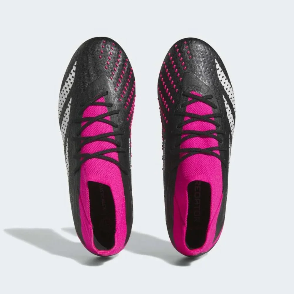 NEW adidas Predator Accuracy.1 FG Soccer Cleats GW4569 Black/White/Pink - Picture 3 of 8